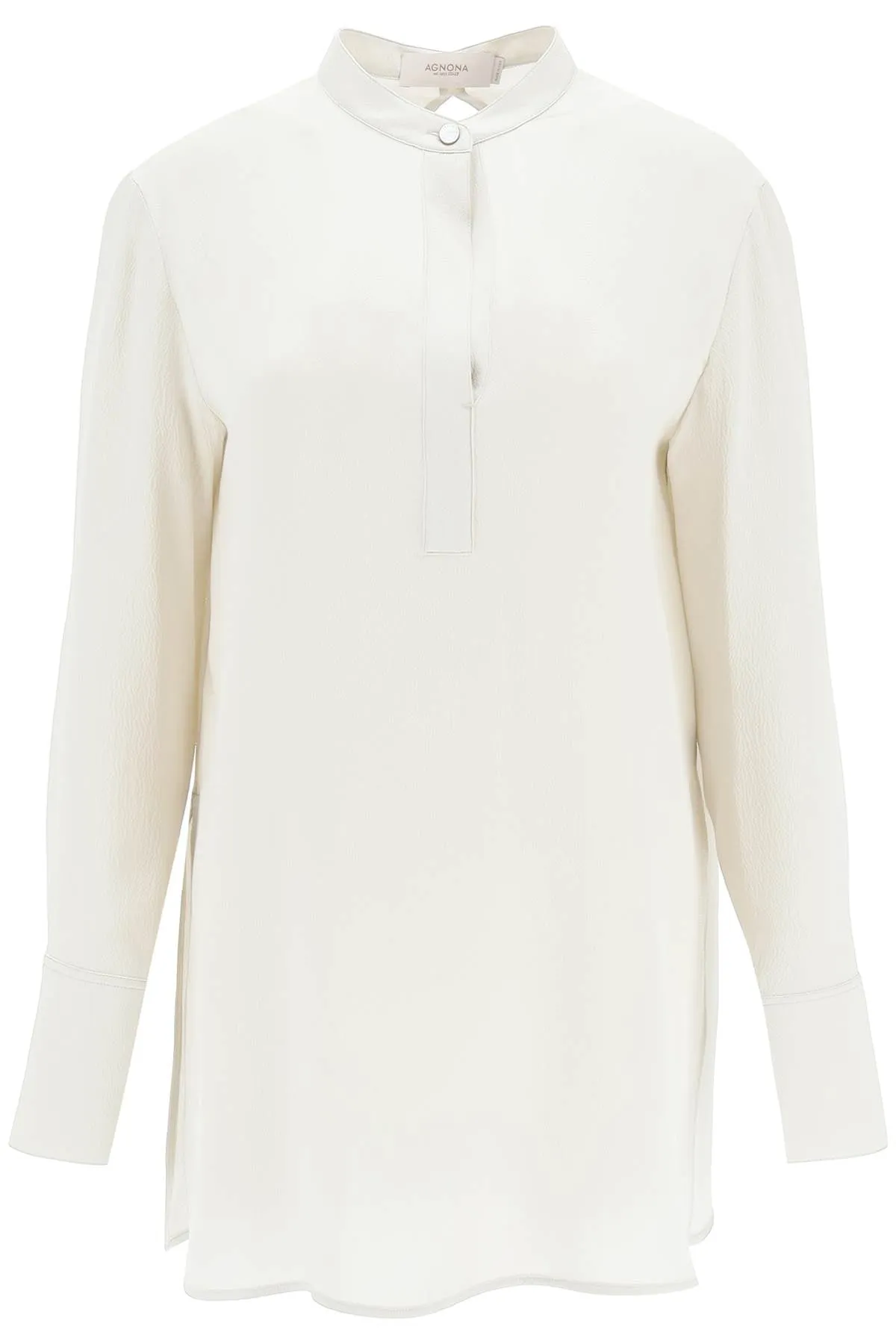 Agnona hammered silk satin blouse