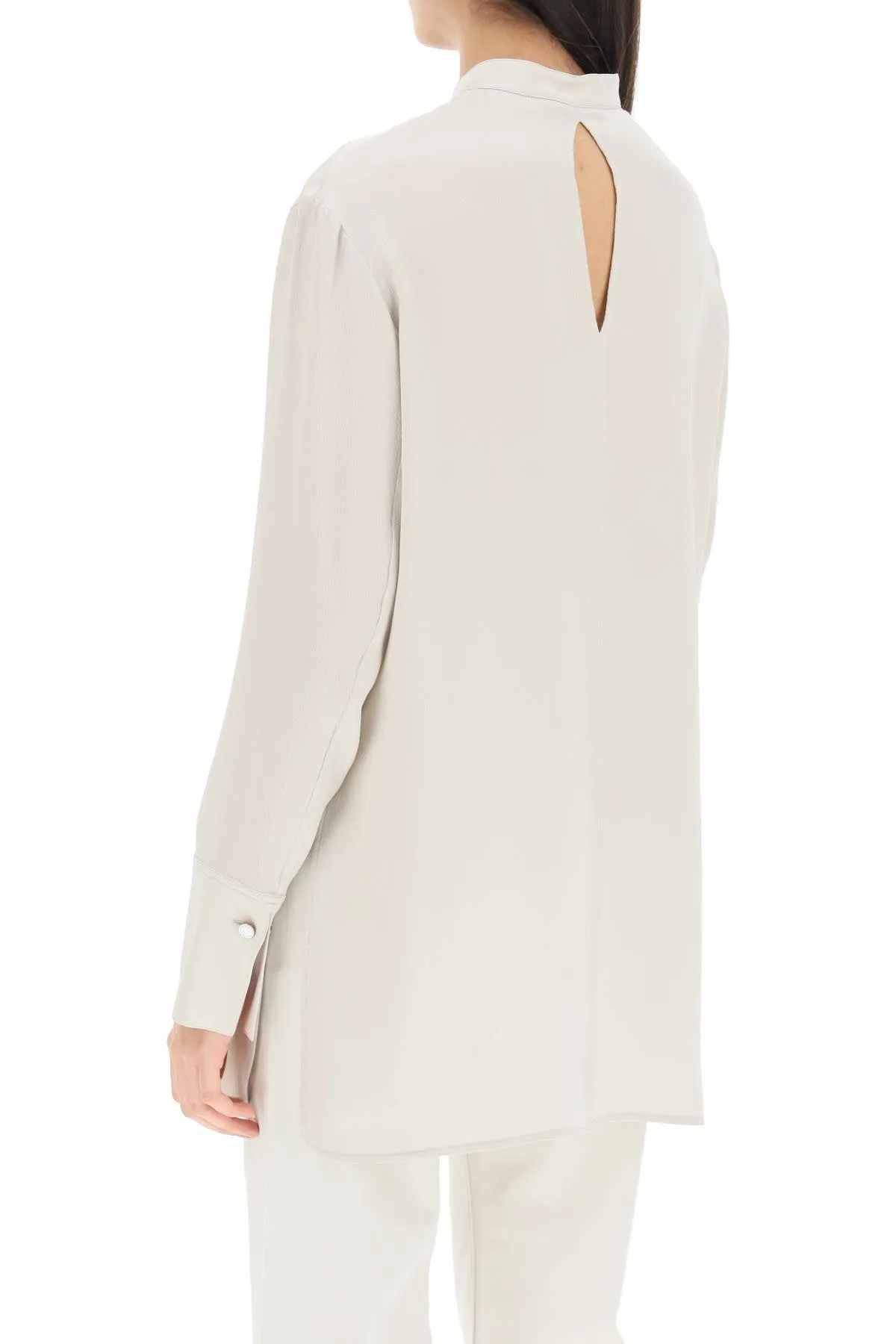 Agnona hammered silk satin blouse