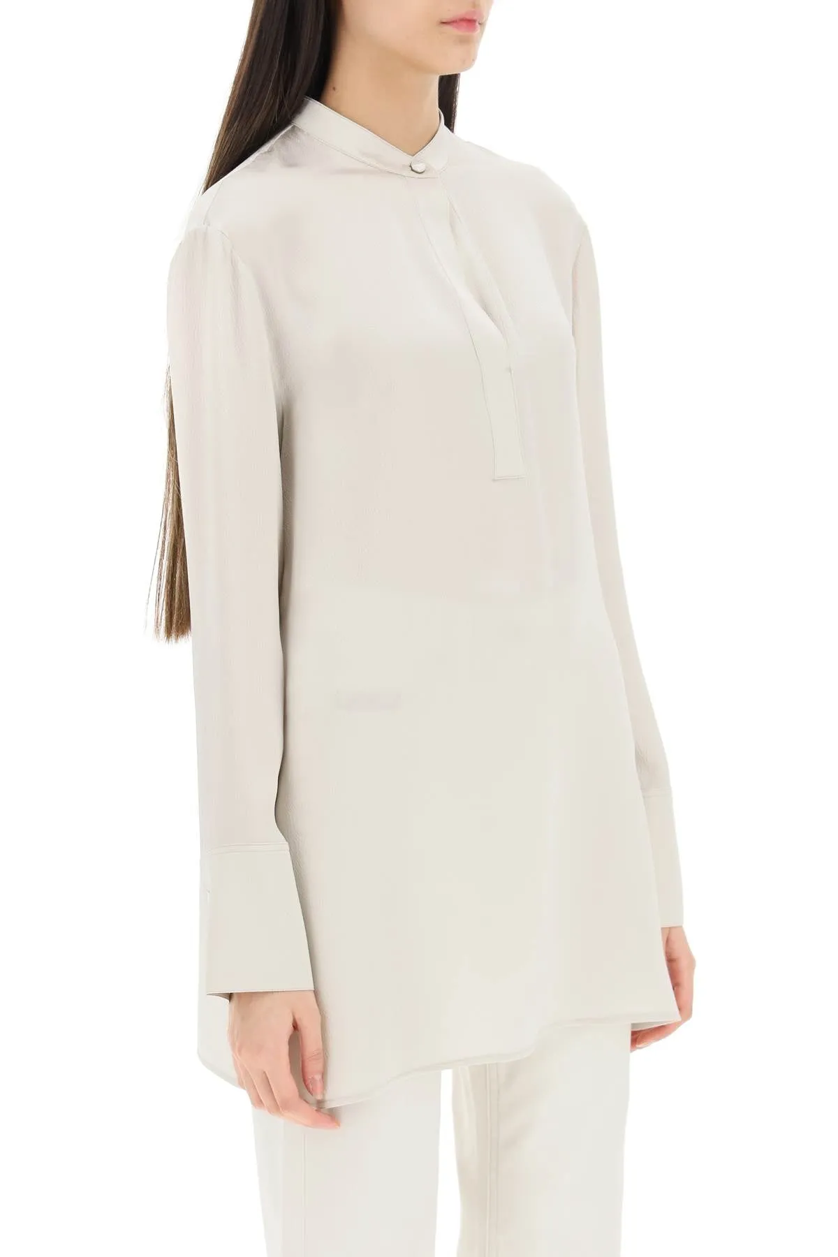 Agnona hammered silk satin blouse