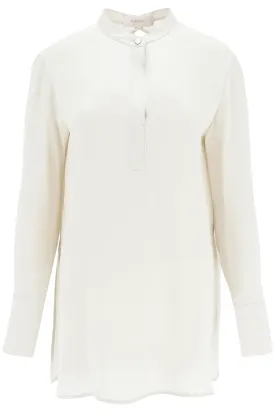 Agnona hammered silk satin blouse