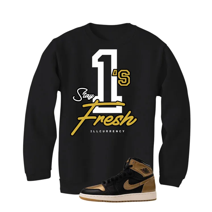 Air Jordan 1 High OG Metallic Gold Black T-Shirt (Stay Fresh)| illcurrency