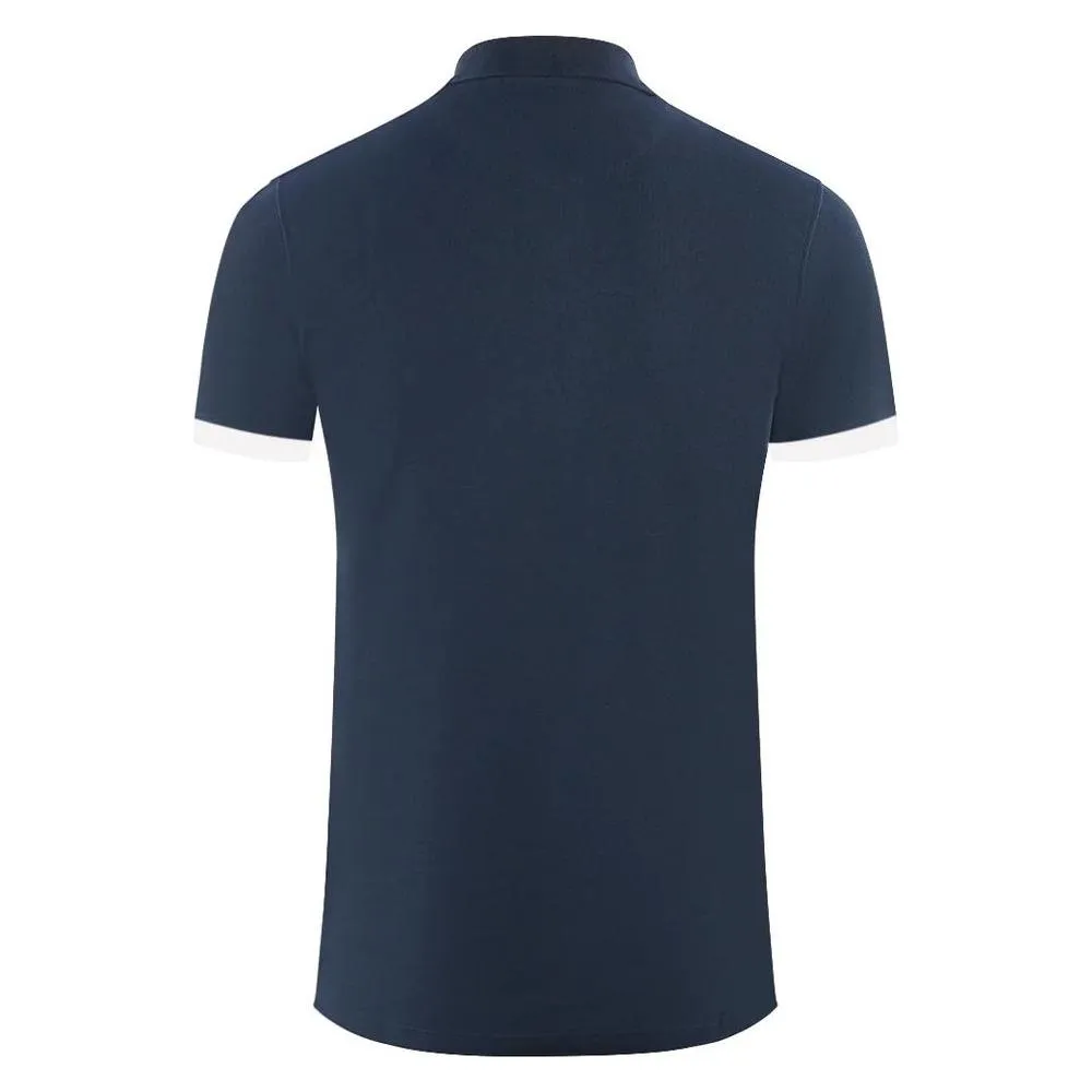 Aquascutum Elegant Cotton Polo with Contrast Logo Emblem