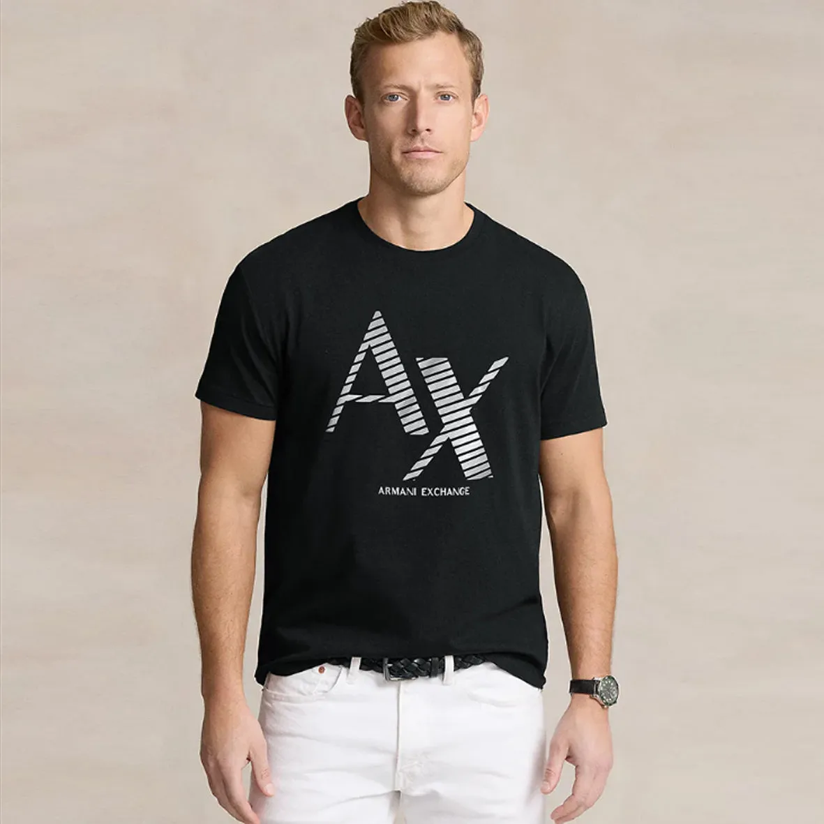 AX - Men 'Black' Premium A-X Black Gold T-Shirt AX874