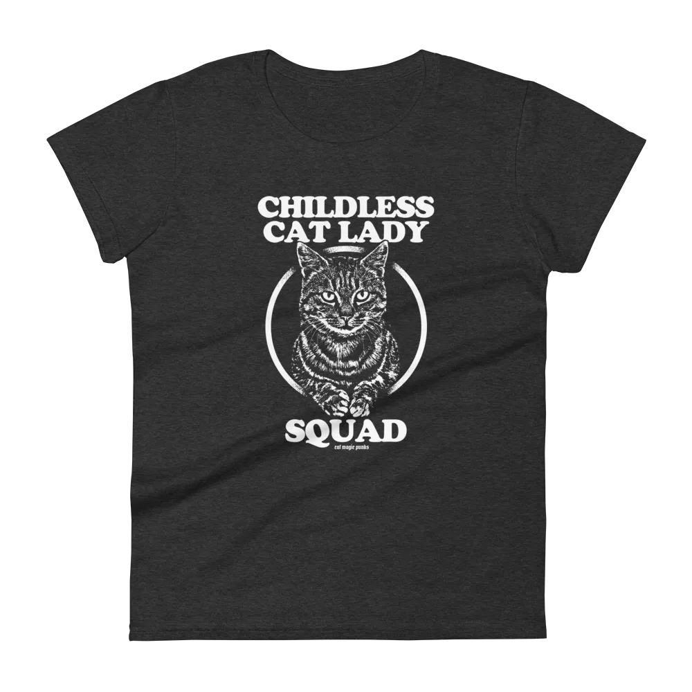 CHILDLESS CAT LADY SQUAD Women's Fitted Shirt