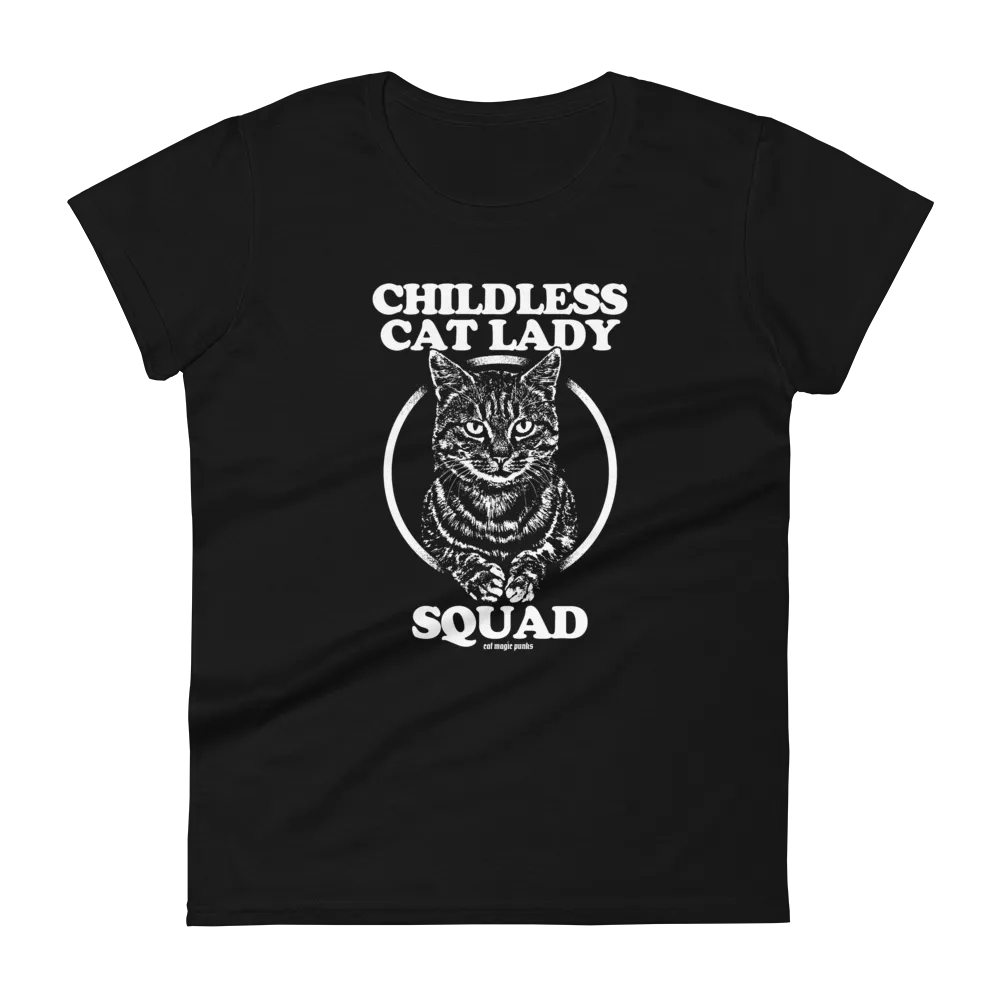 CHILDLESS CAT LADY SQUAD Women's Fitted Shirt