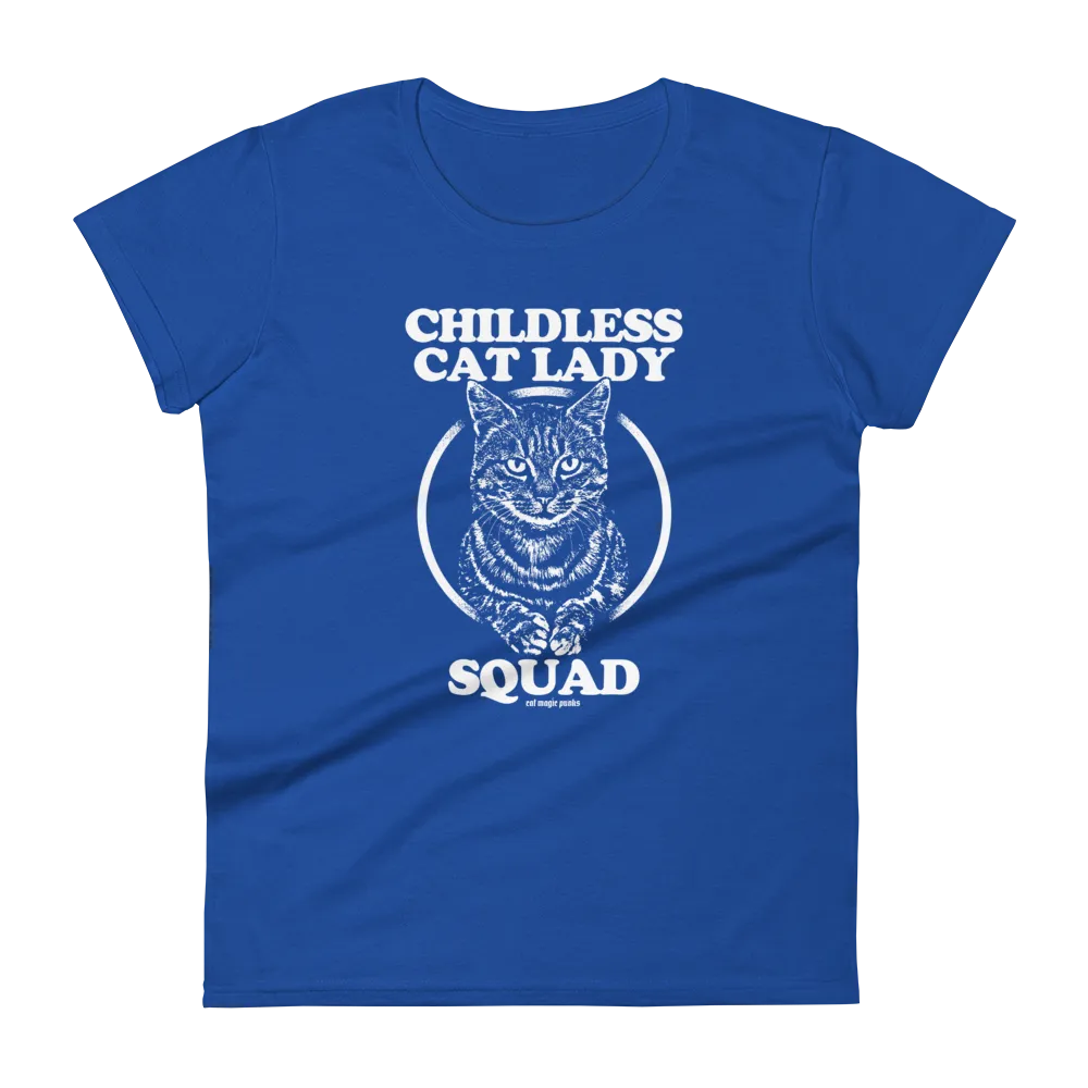 CHILDLESS CAT LADY SQUAD Women's Fitted Shirt