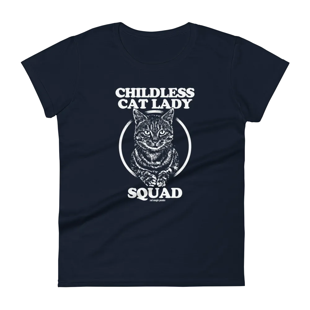 CHILDLESS CAT LADY SQUAD Women's Fitted Shirt