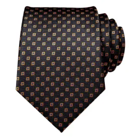 Classy Men Black Gold Modern Polka Dot Silk Tie