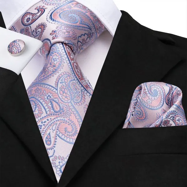 Classy Men Lavender Purple Paisley Silk Tie