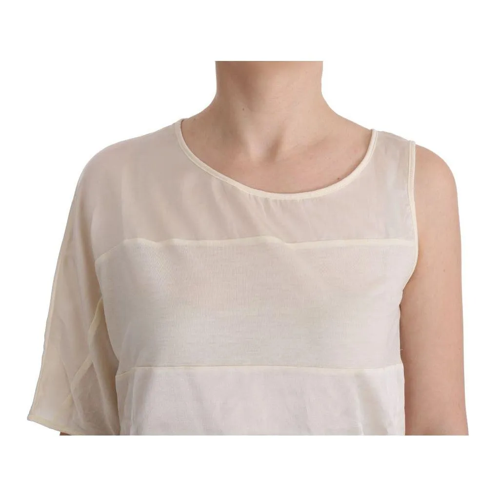 Costume National Beige Sleeveless Modal Top - Elevated Basics