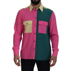 Dolce & Gabbana Elegant Multicolor Silk Button-Down Shirt