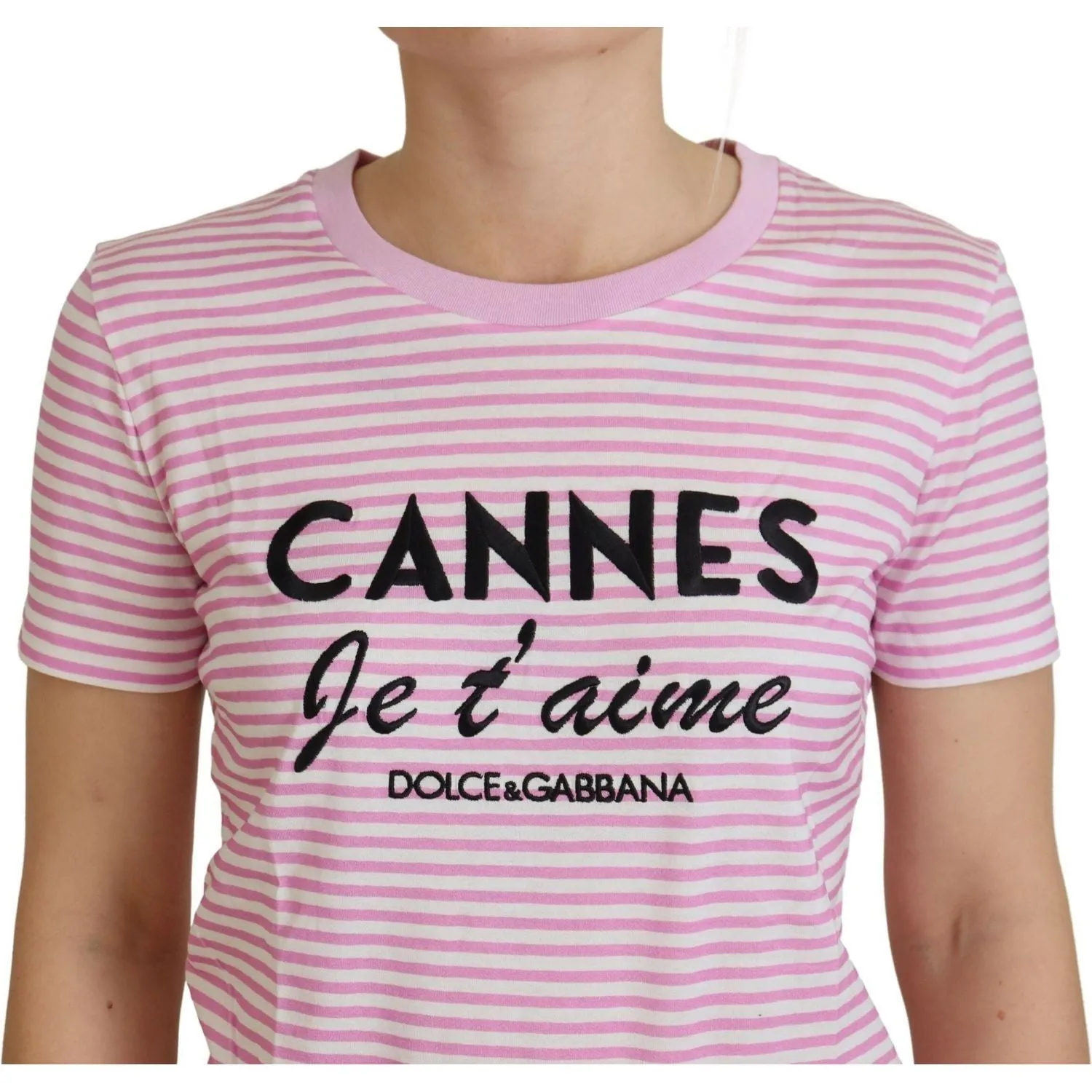 Dolce & Gabbana Exclusive Striped Love Affair Cotton Tee