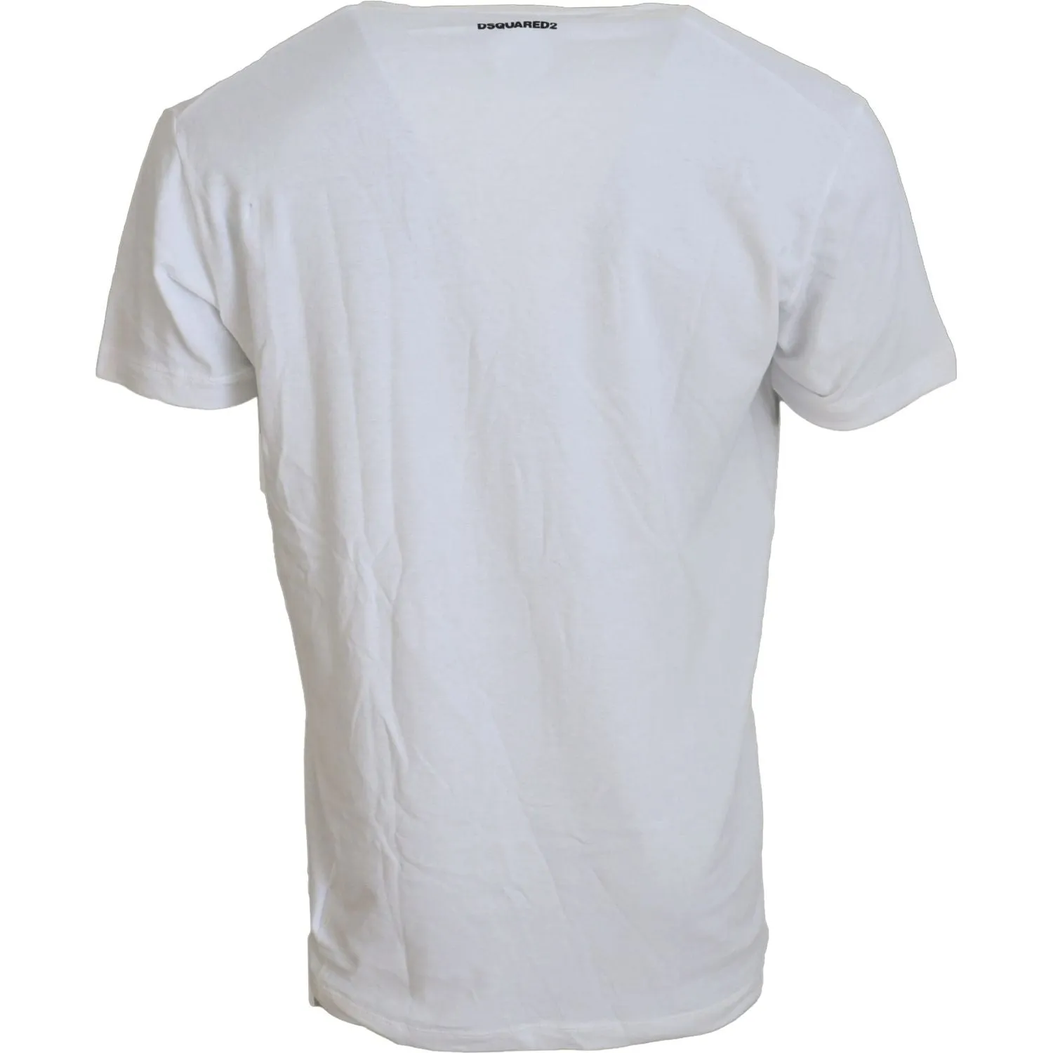 Dsquared² White Cotton Linen Short Sleeves V-neck T-shirt