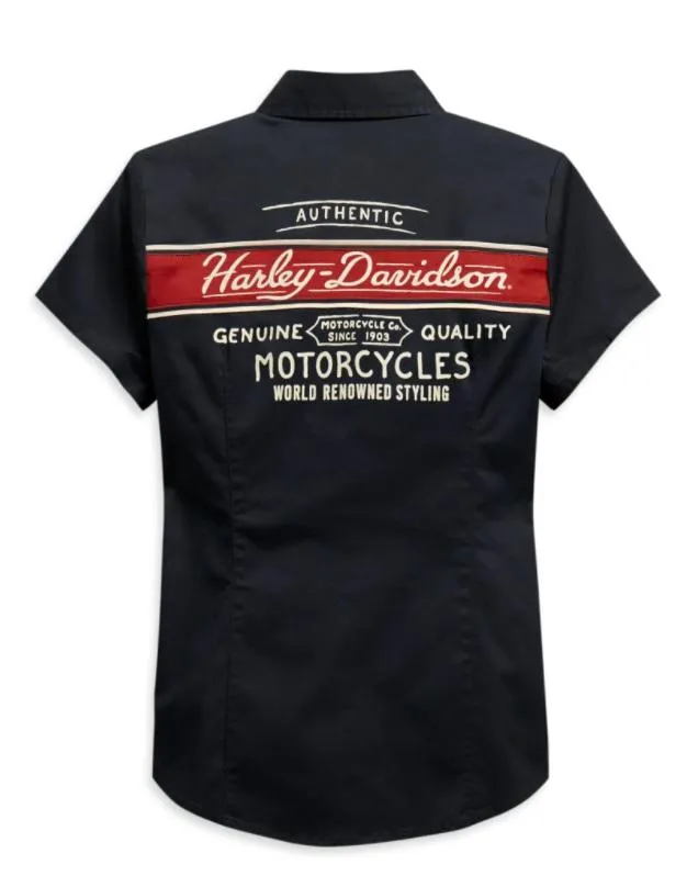 Harley-Davidson® Women's Washed Button-Front Shirt, 99122-20VW