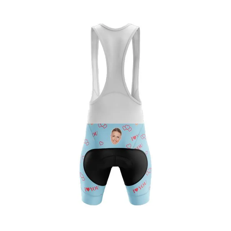 I love you Custom Face Bib (blue)