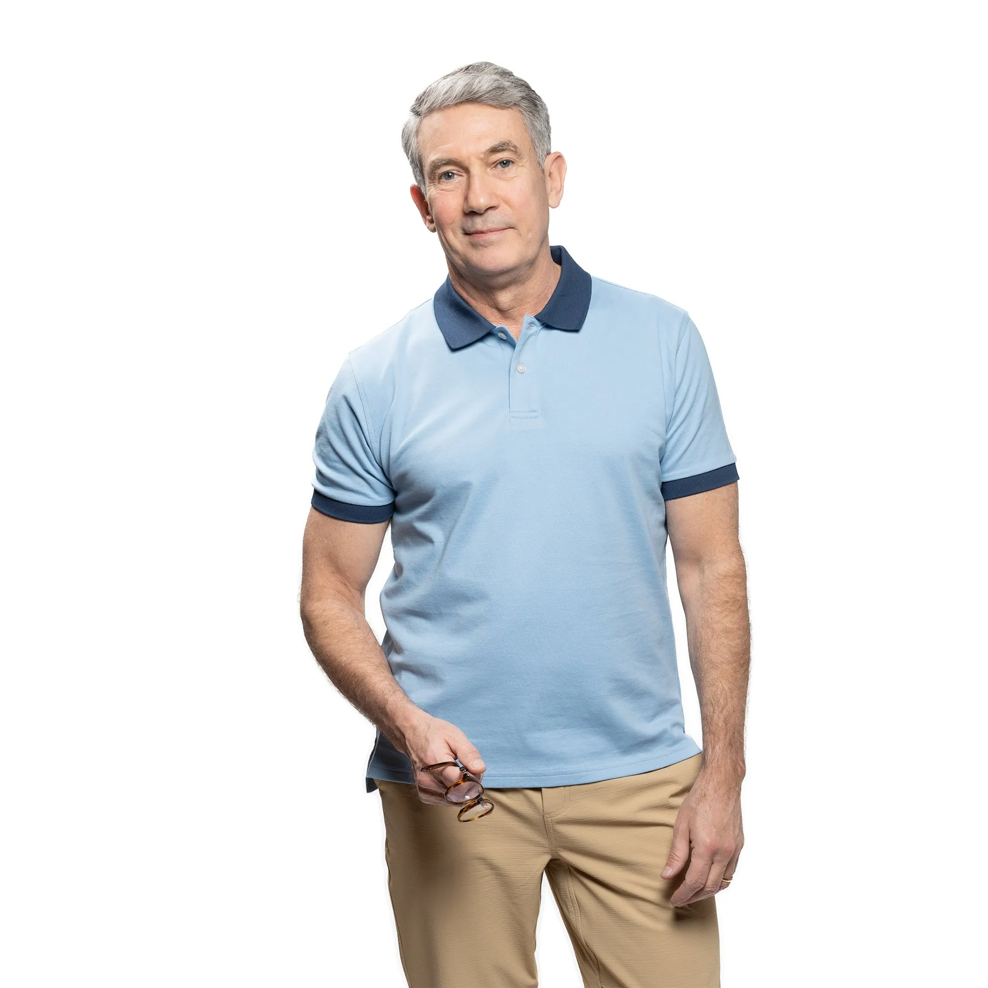 James Polo Shirt - Pale Blue Tipped