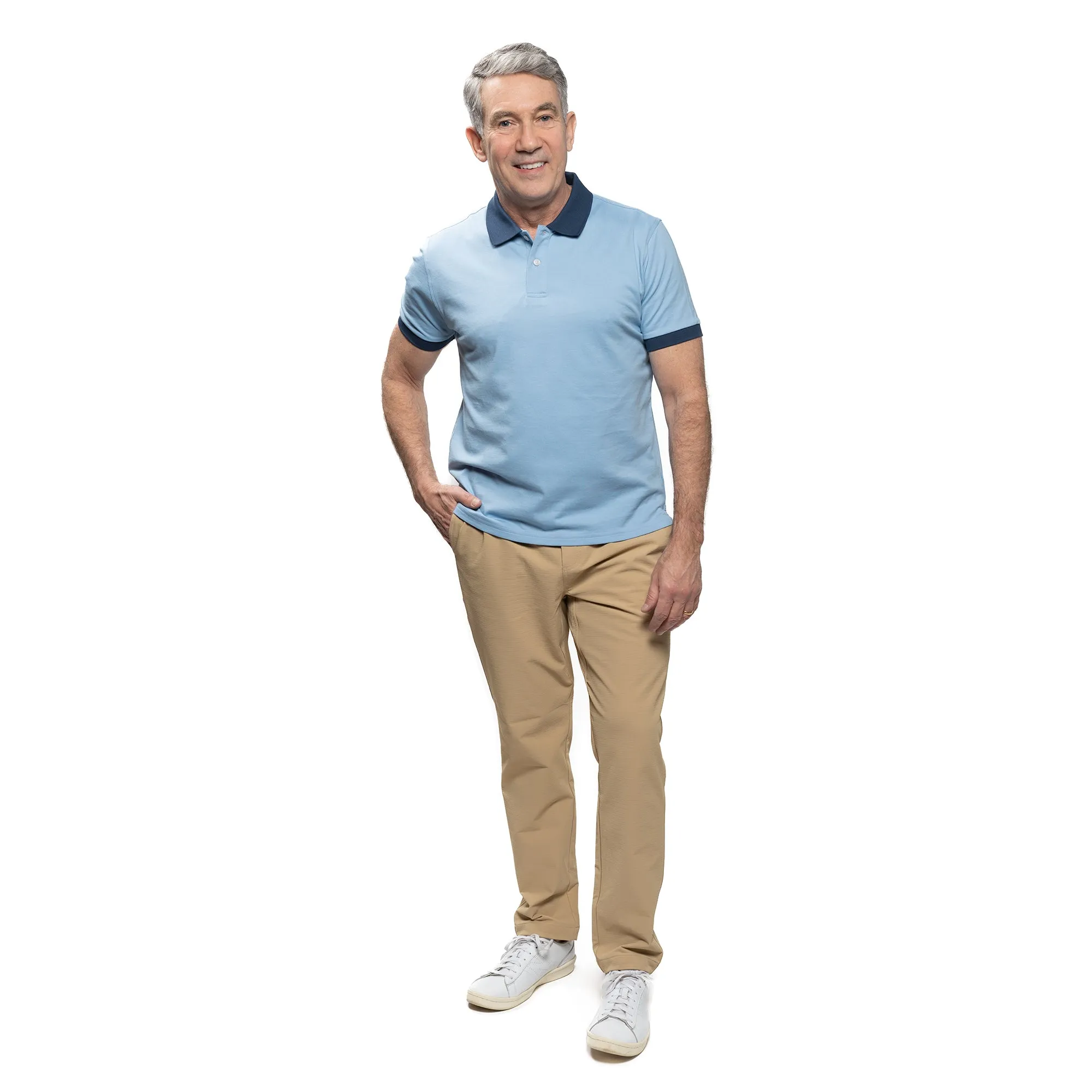 James Polo Shirt - Pale Blue Tipped