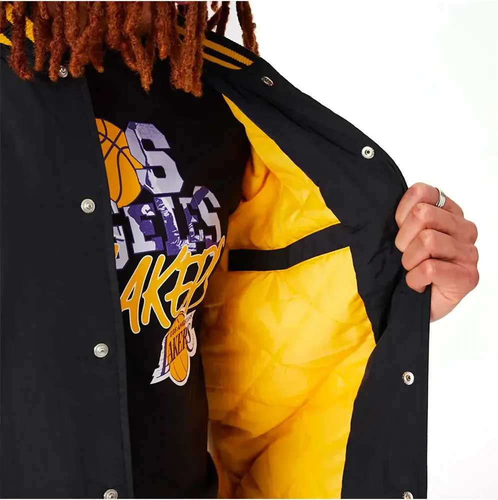 La Lakers Nba Script Black Bomber Jacket