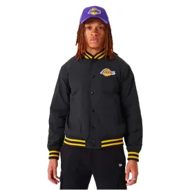 La Lakers Nba Script Black Bomber Jacket