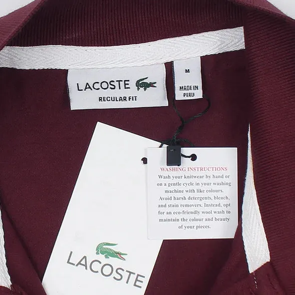 LC - Men 'Burgundy' Lacoste Logo Printed Polo LC886