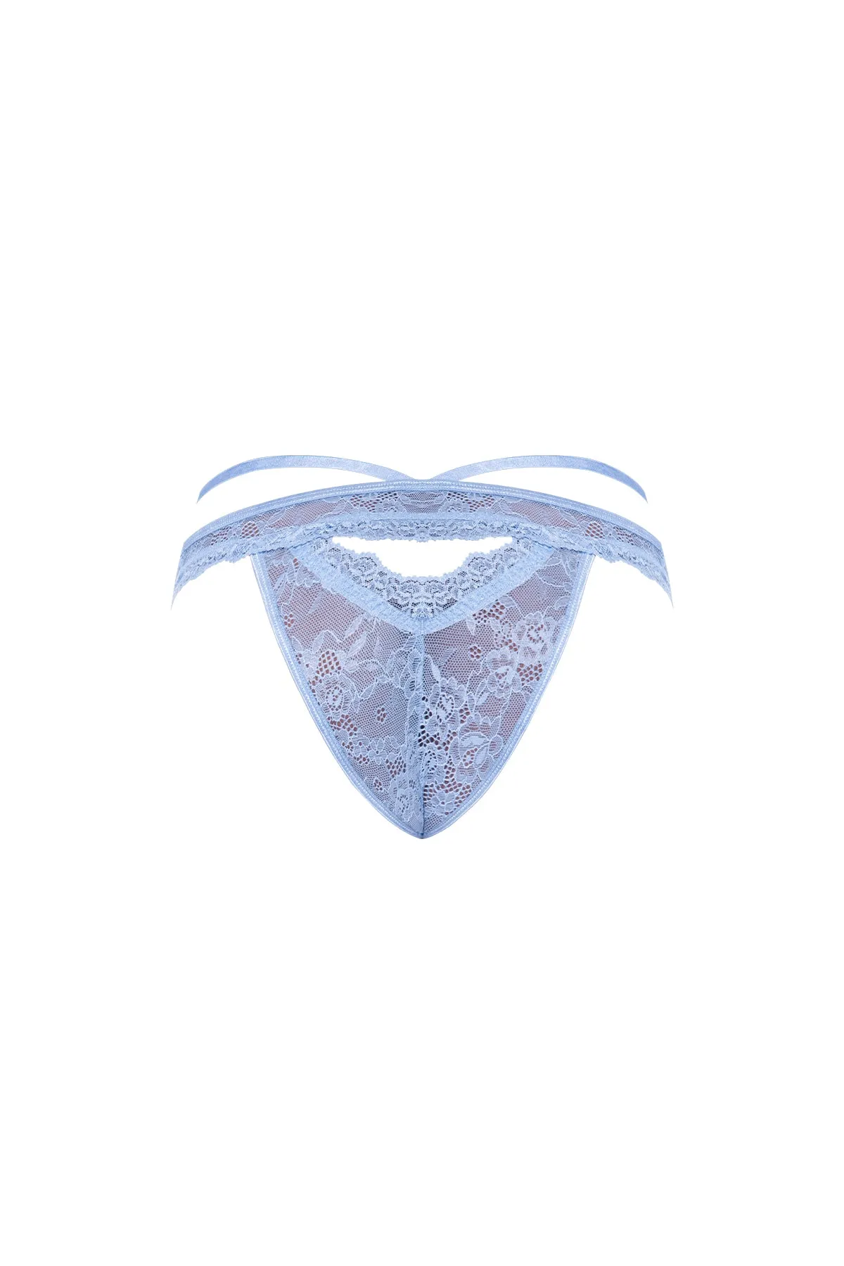 Magic Silk Ooh La Lace Peek-a-Boo Cheeky Panty Periwinkle