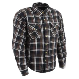 Milwaukee Leather MPM1643 Men's Plaid Flannel Biker Shirt with CE