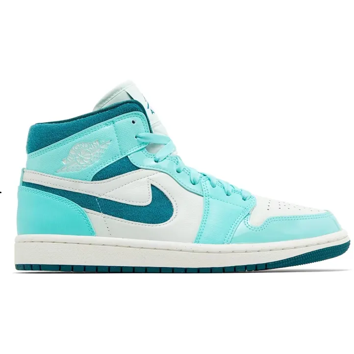 Nike Women's Air Jordan 1 Mid SE Shoes - Turquoise / Green / Sail / Teal