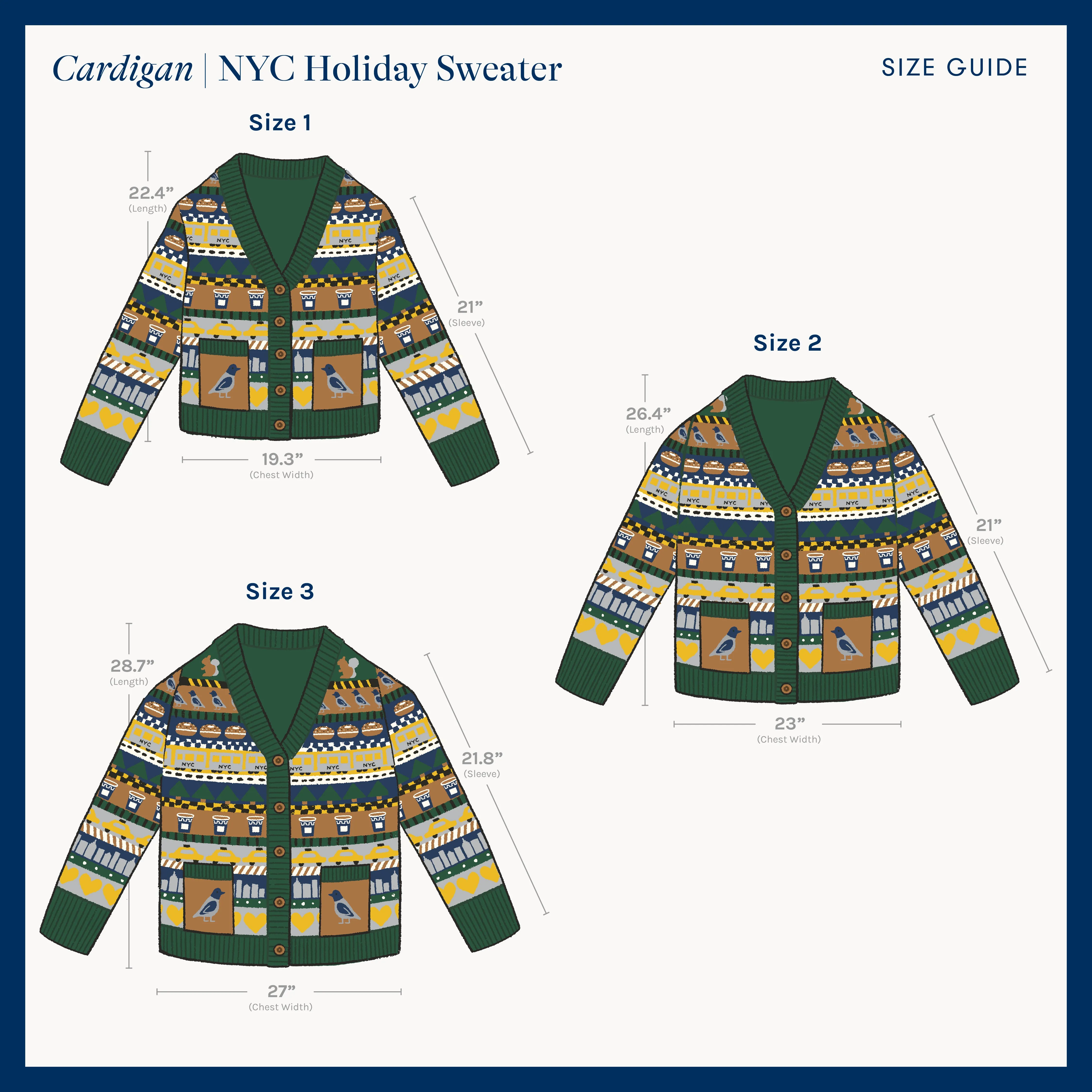 NYC Holiday 100% Alpaca Sweater - Cardigan