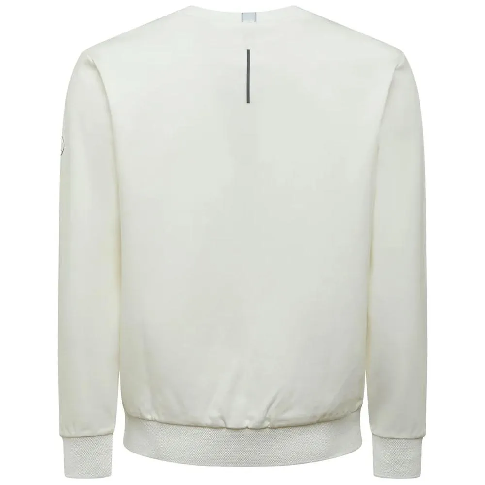 People Of Shibuya Chic White Tech Fabric Crewneck Sweater