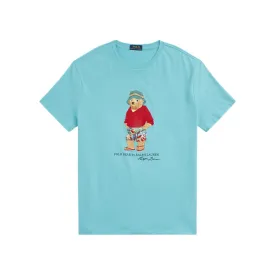 Polo Ralph Lauren BUCKET TROPICAL HAT BEAR (Perfect Turquoise) Classic Fit T-Shirt 710854497021