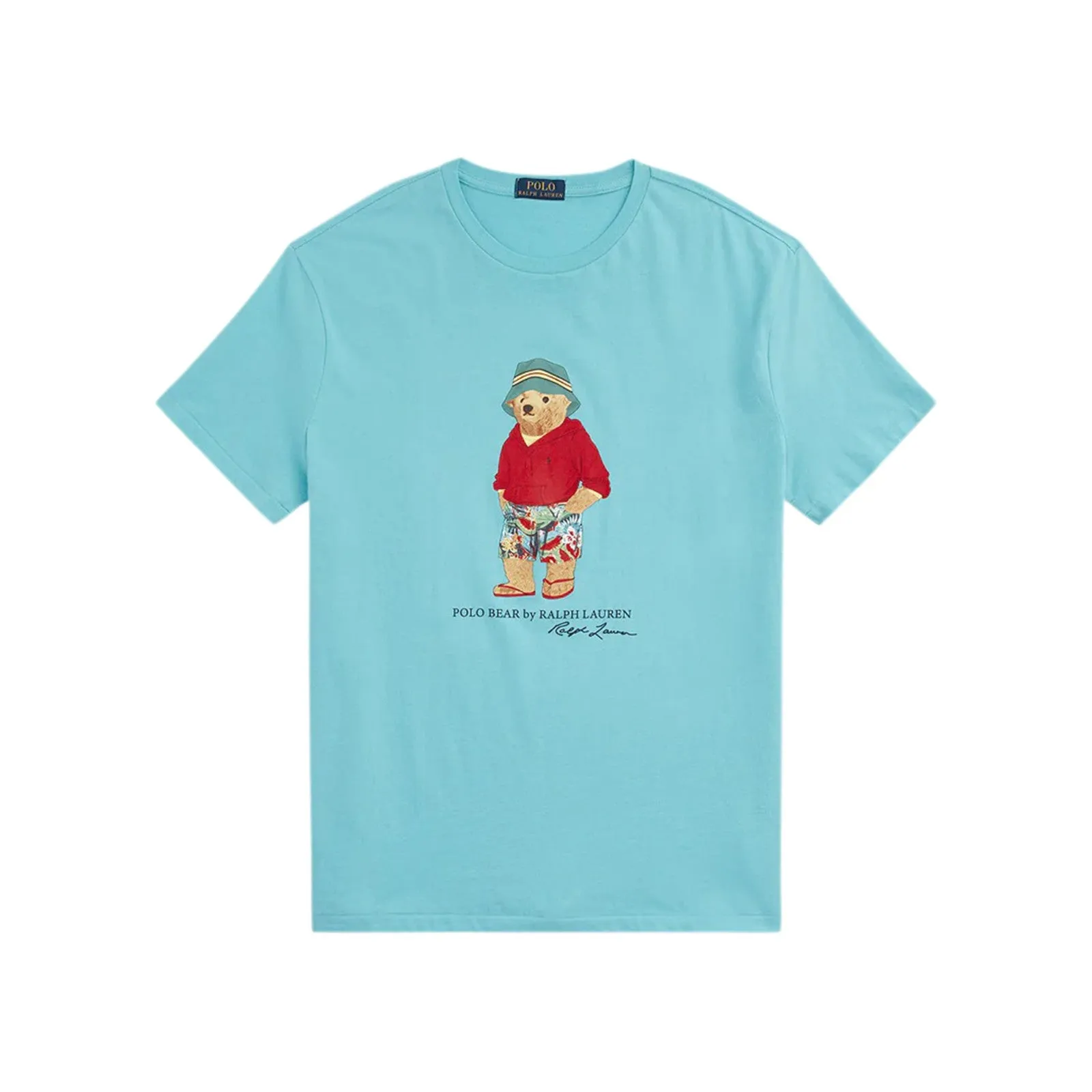 Polo Ralph Lauren BUCKET TROPICAL HAT BEAR (Perfect Turquoise) Classic Fit T-Shirt 710854497021