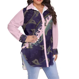 Runaway Women's Button-Up Shirt With Long Sleeves Voluptuous ( ) Plus Size