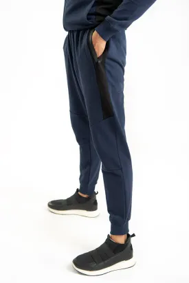 START - Navy Blue Trousers with Matt Zip