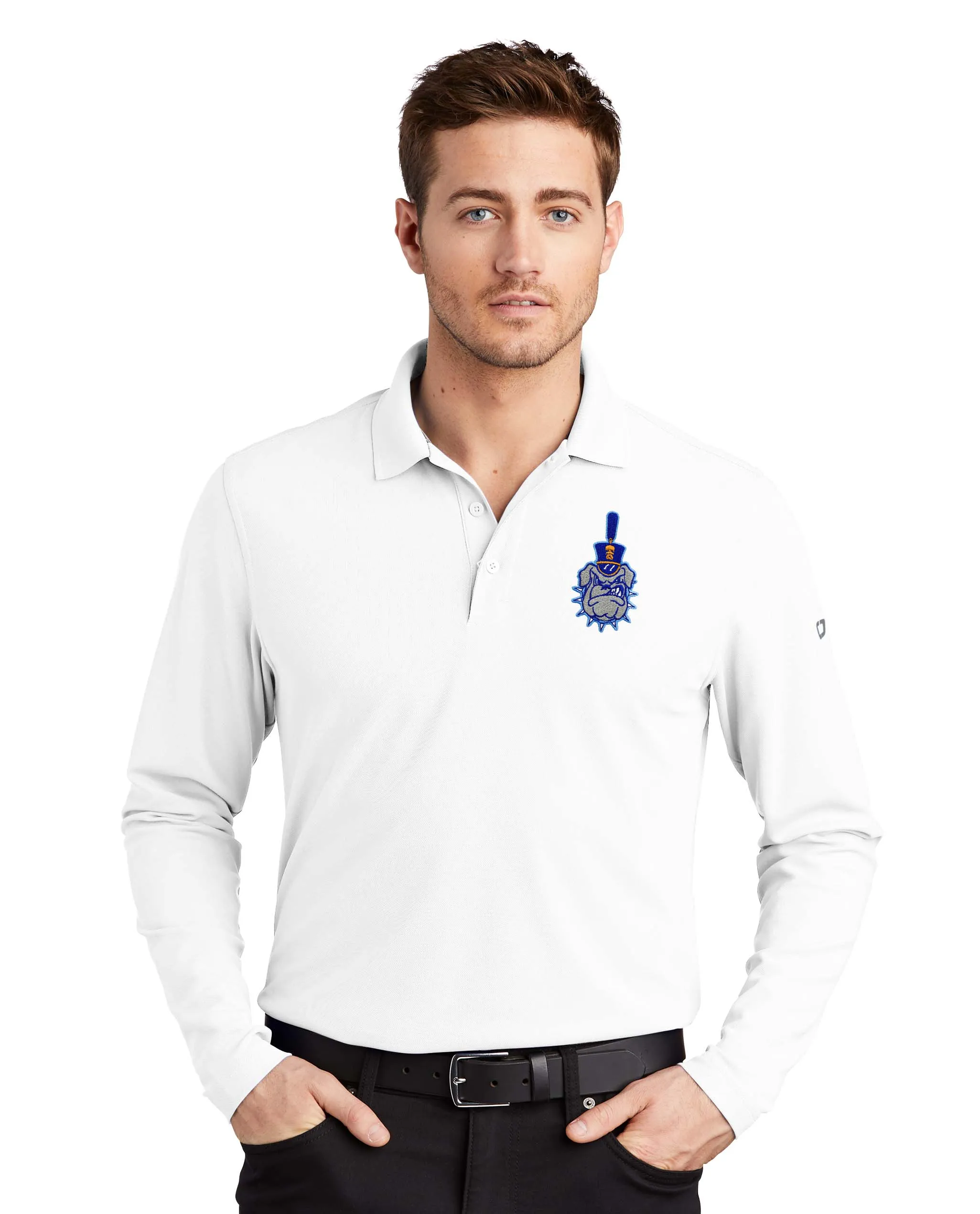 The Citadel, Spike, OGIO Men's Long Sleeve Embroidery Polo Shirt