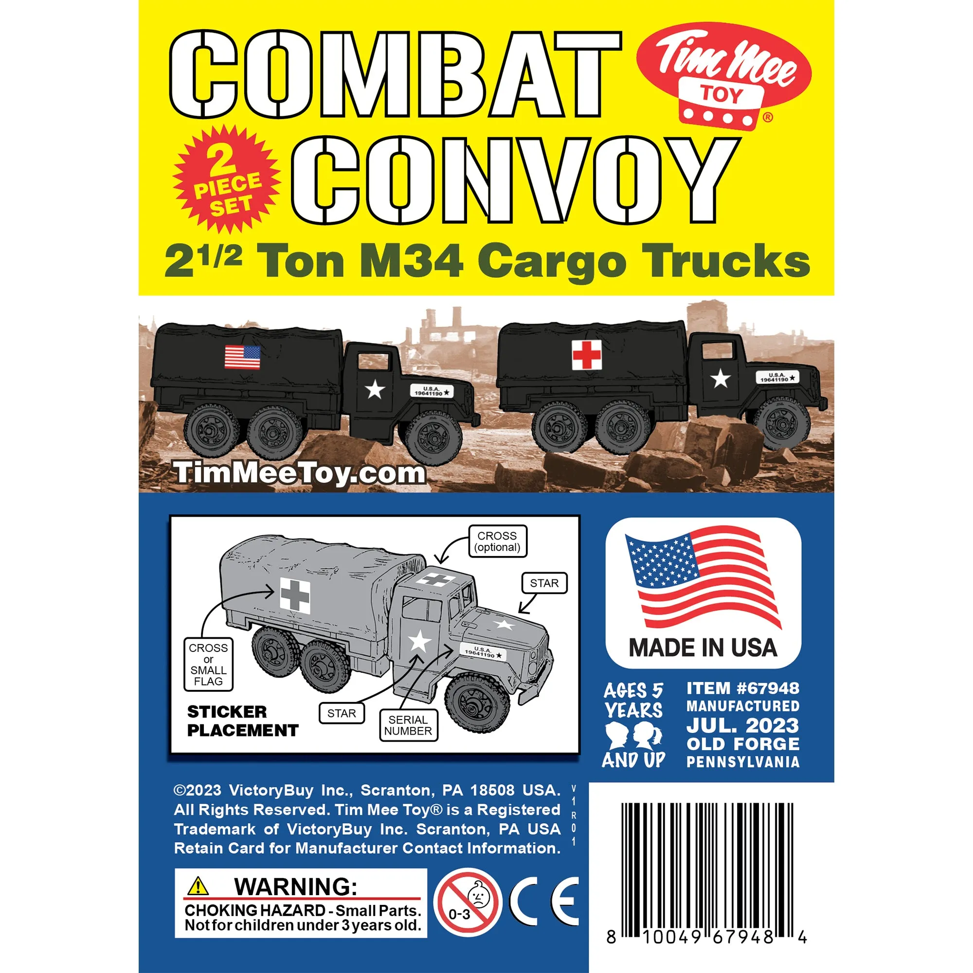 TimMee Plastic Army Men TRUCKS - Black M34 Deuce and a Half Cargo Vehicles US Made