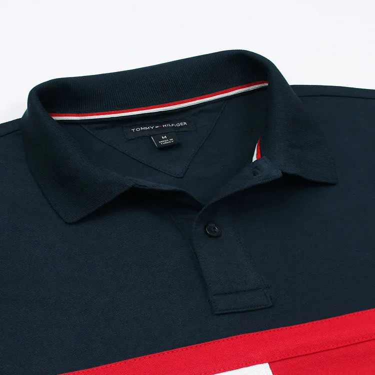 TM - Men 'Navy' Iconic Chest Flag Polo TM899