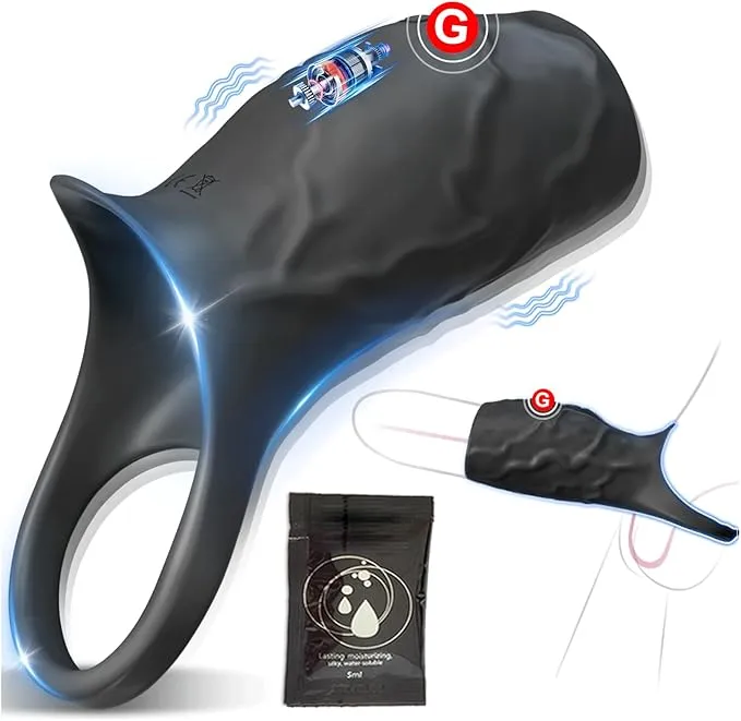 Vibrating Penis Sleeve Cock Ring for Men G-Spot & P-Spot Stimulation | Male Sex Devices, Sext Toys, and Penis Sleeve Vibrator