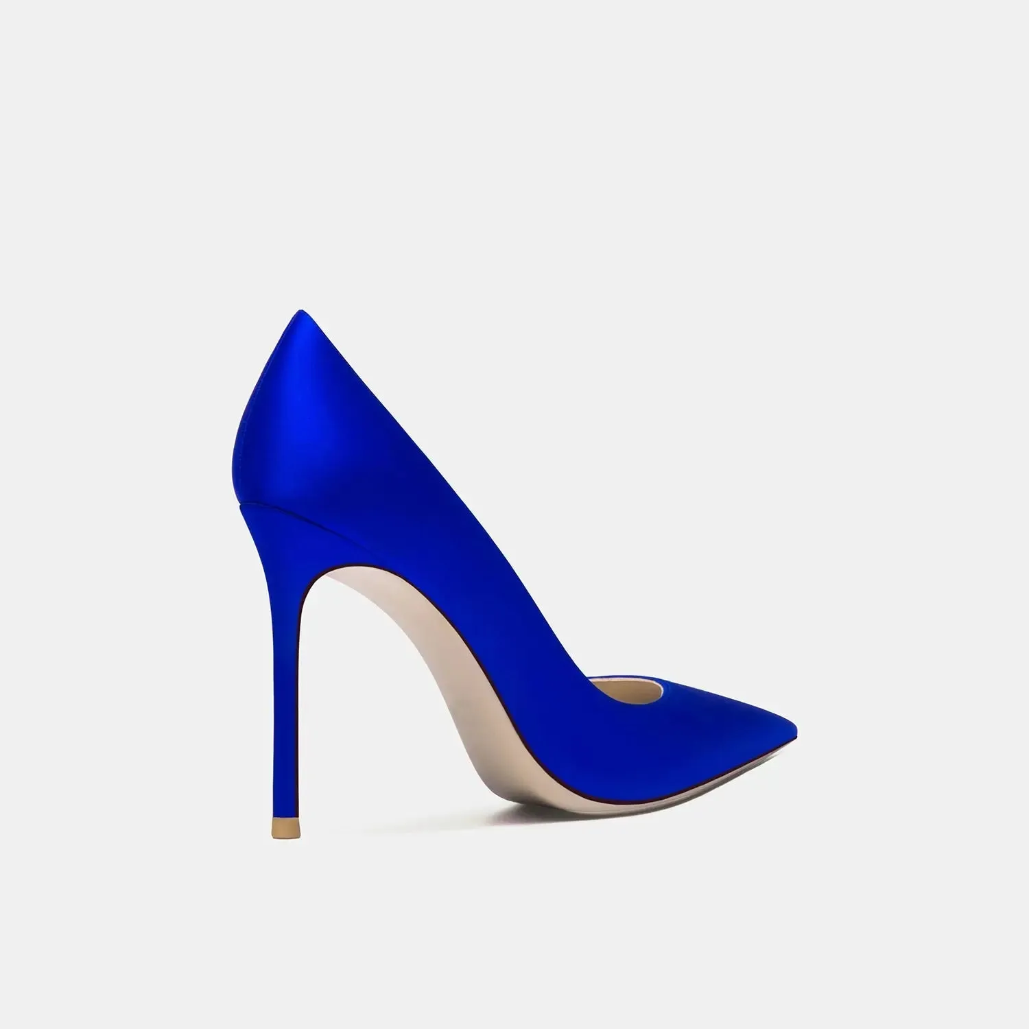 Wafa Blue Satin Heels