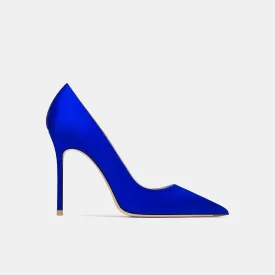 Wafa Blue Satin Heels