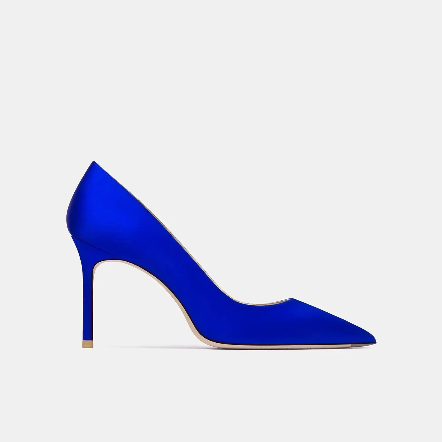 Wafa Blue Satin Heels