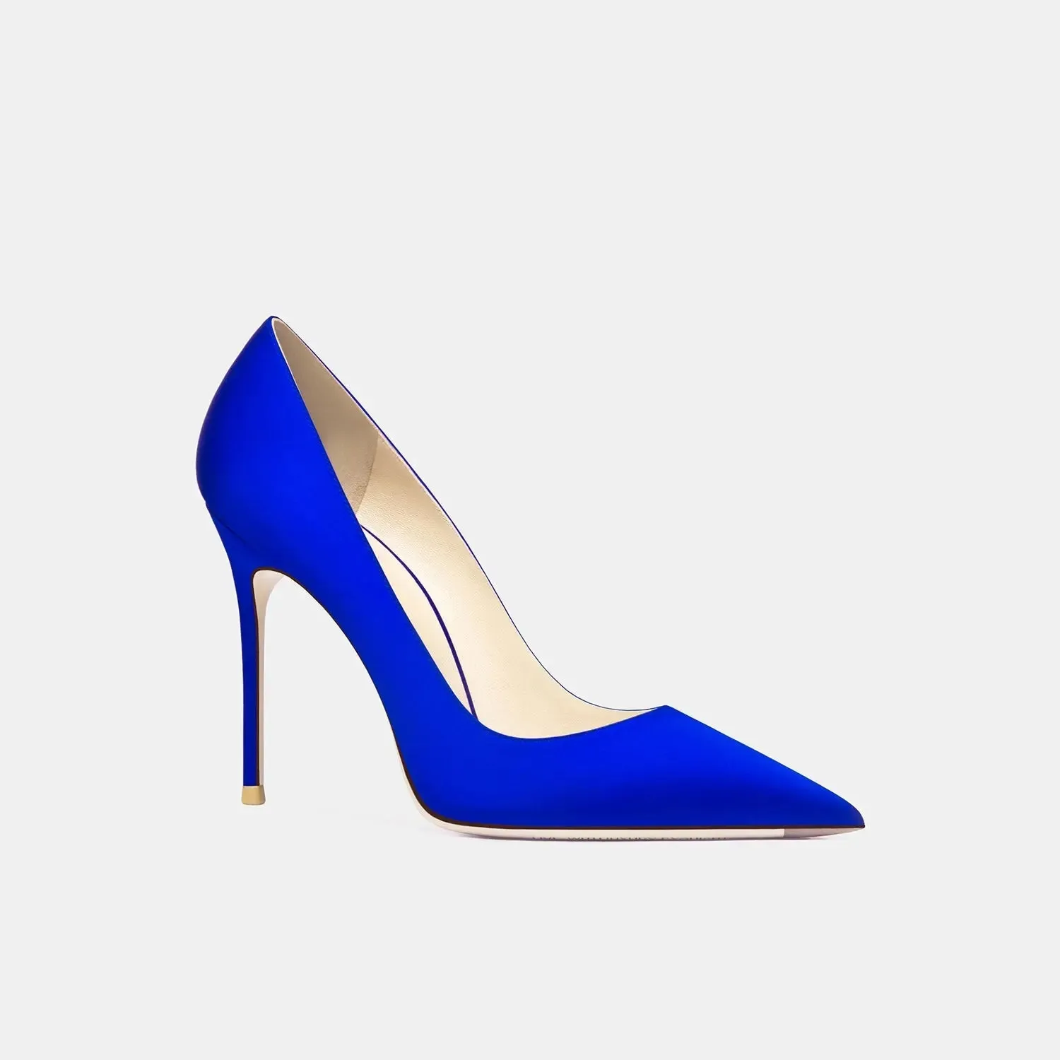 Wafa Blue Satin Heels