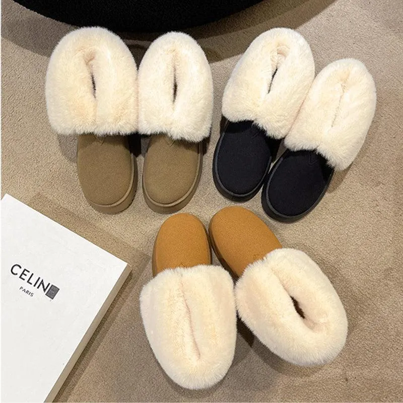 Winter Warm Snow Boots New Fashion Foldable Fleece Cotton Shoes For Women Plus Velvet And Thickened Plush Ankle Boots