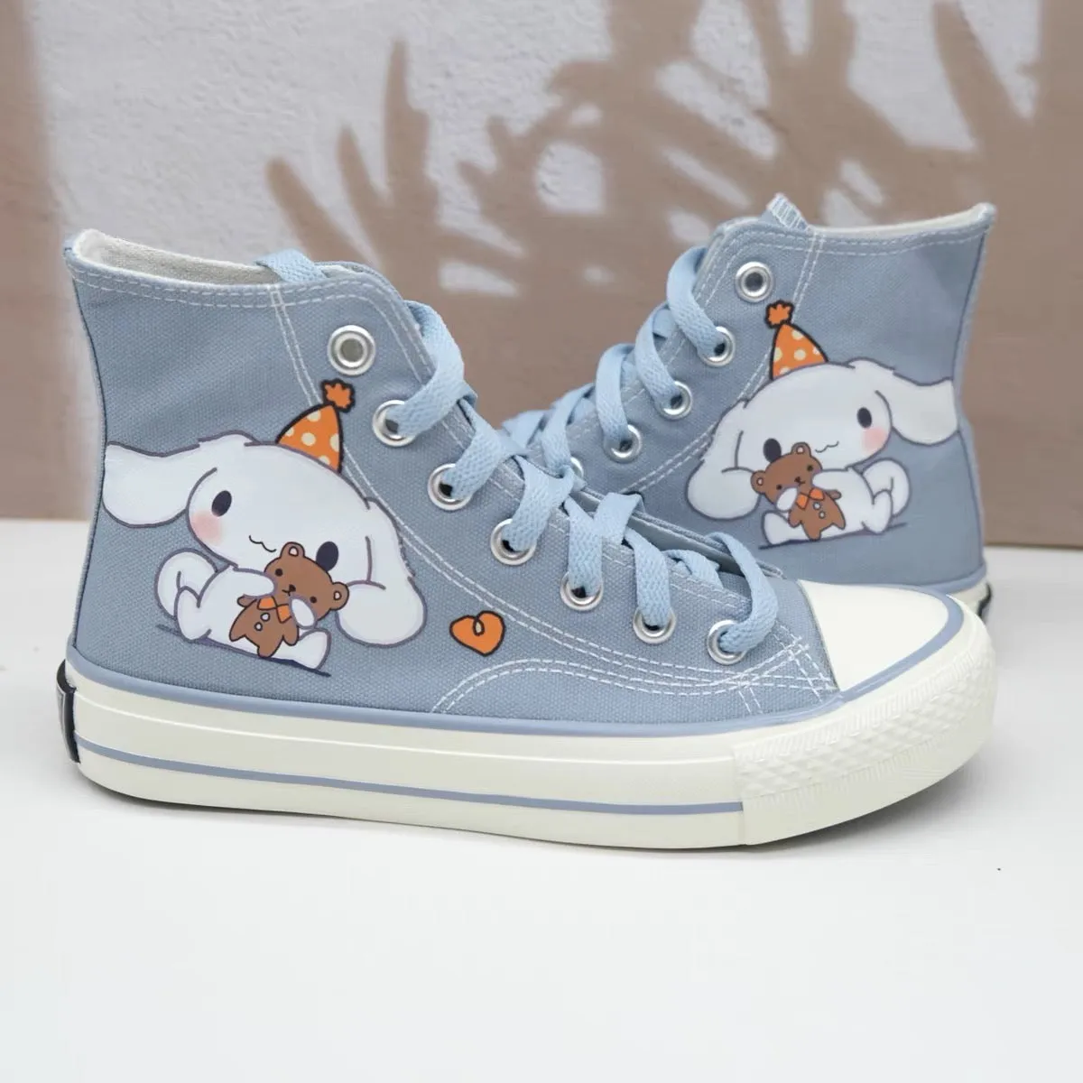 Womens Cute Kawaii Dog Student High Top Canvas