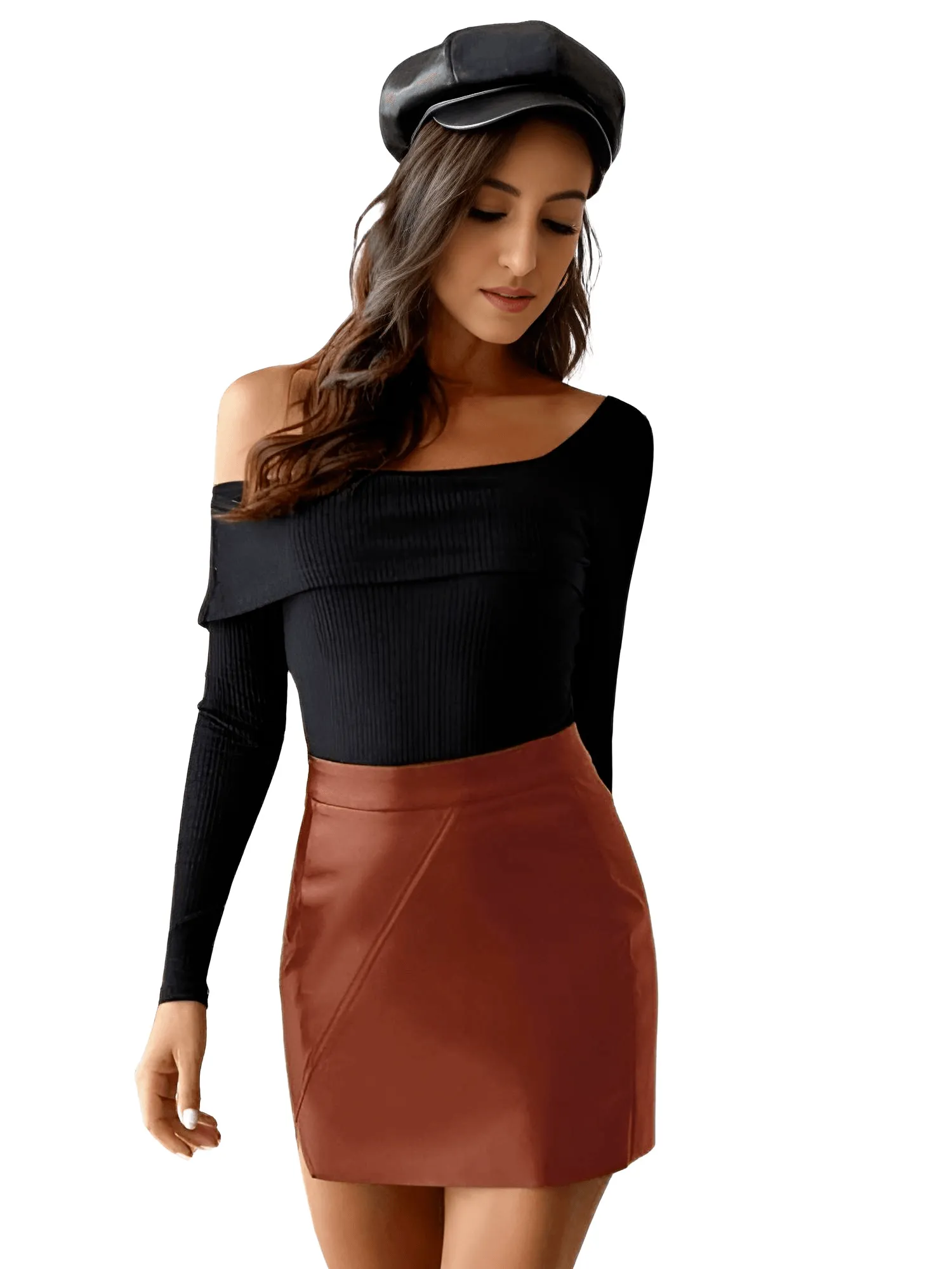 Women's Faux Leather Mini Skirt