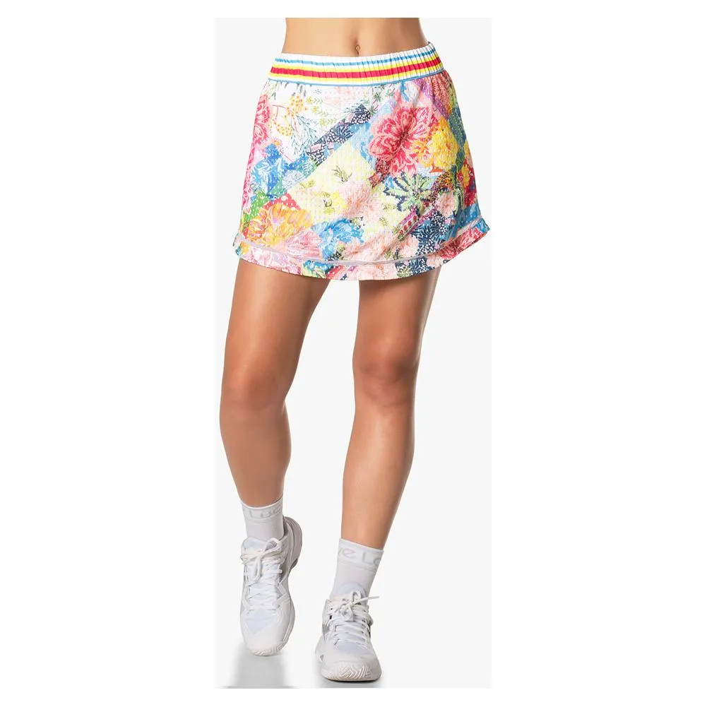 Women's High Waist Flower On Tennis Skort Multicolor