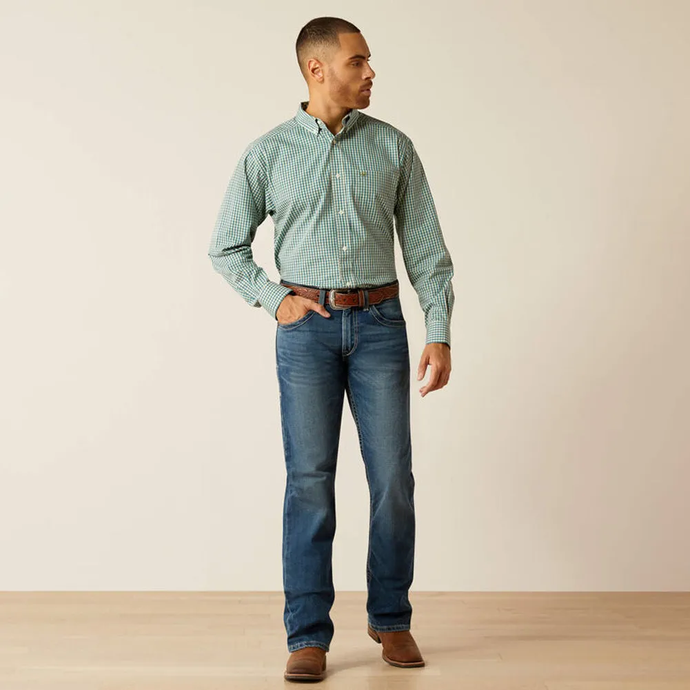 Wrinkle Free Gus LS Teal by Ariat